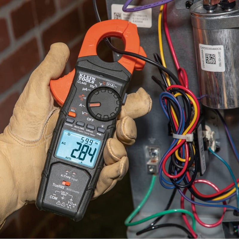 Klein Tools CL445 HVAC Clamp Meter, Auto-Ranging TRMS, NCVT, Measures Voltage, Current, Temperature, Micro Amps, InRush and More - Image 4